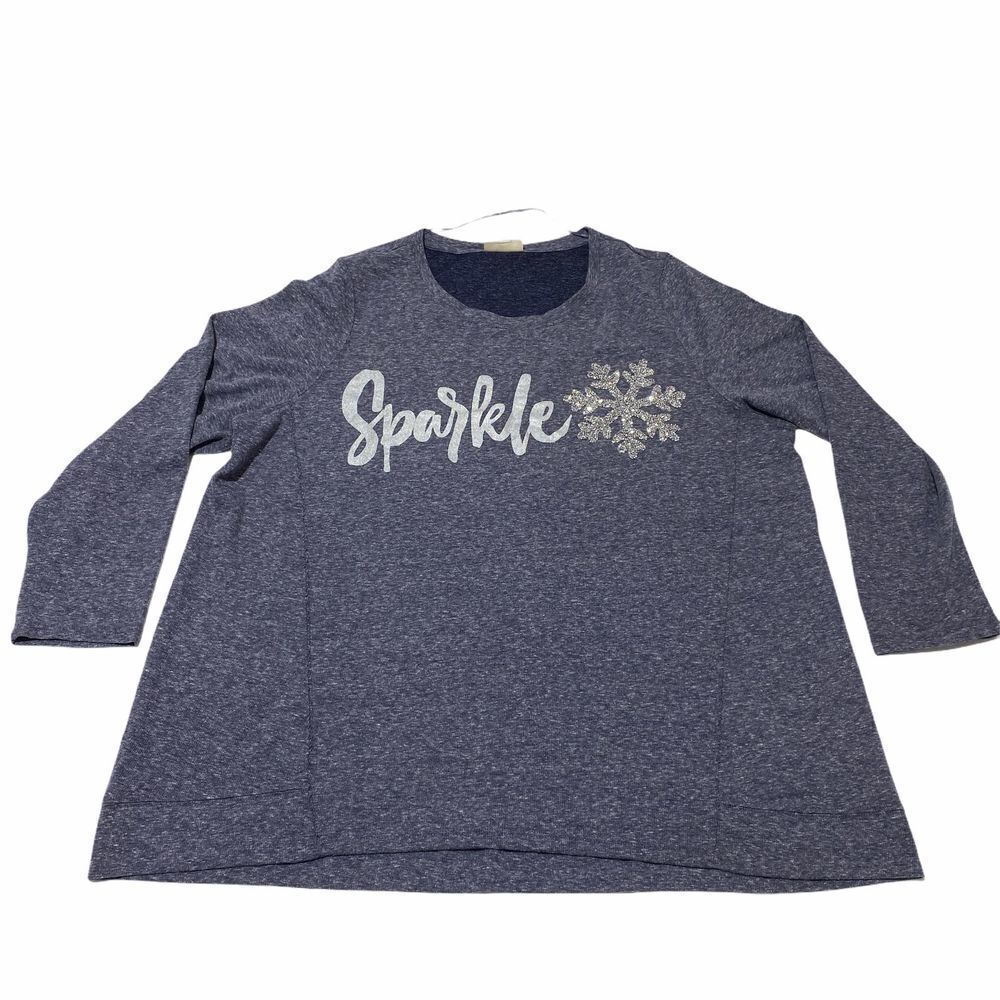 Style & Co Sparkle Snowflake Sweatshirt 3x Nwt - Picture 7 of 12